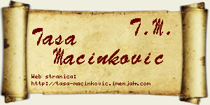 Tasa Mačinković vizit kartica